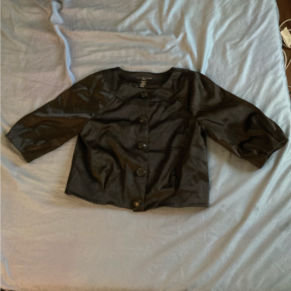 Women’s Apostrophie Black Satin Blazer Jacket Petite